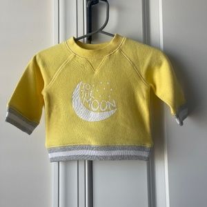 Janie & Jack Yellow To The Moon Baby Sweatshirt Size 3-6 Months